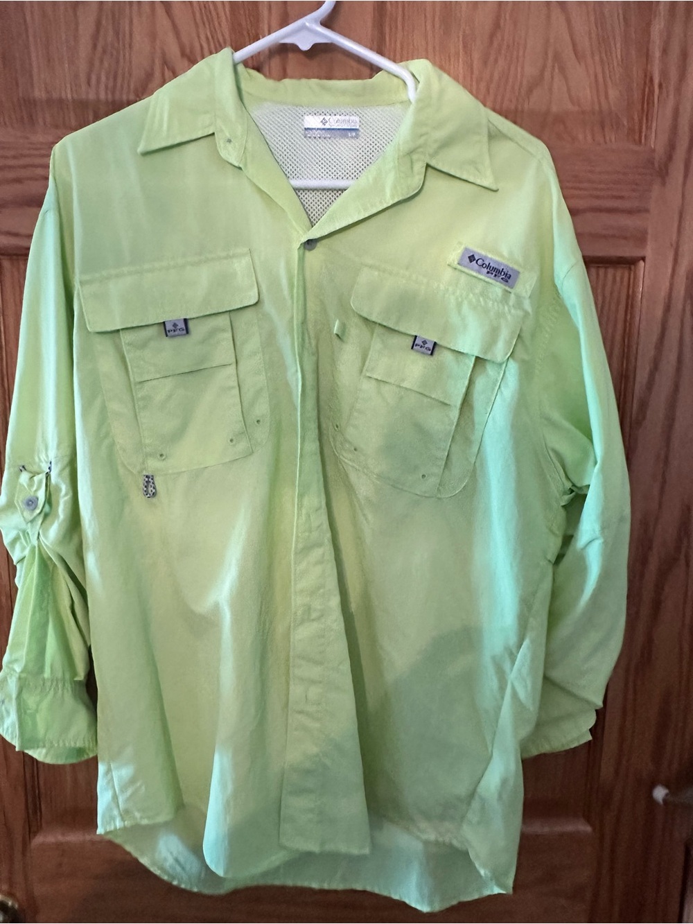 Columbia Lime Green Kids' Long-Sleeve Button-Down Fishing Shirt